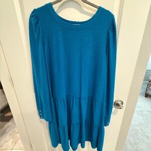 Lilly Pulitzer Blue Textured Long Sleeve Dress